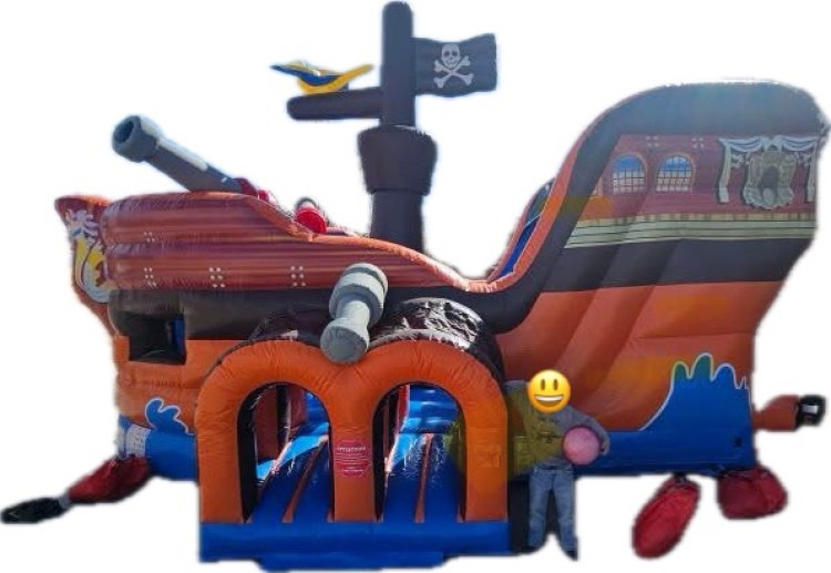 Deluxe Pirate Ship Bounce House and Slide Combo
